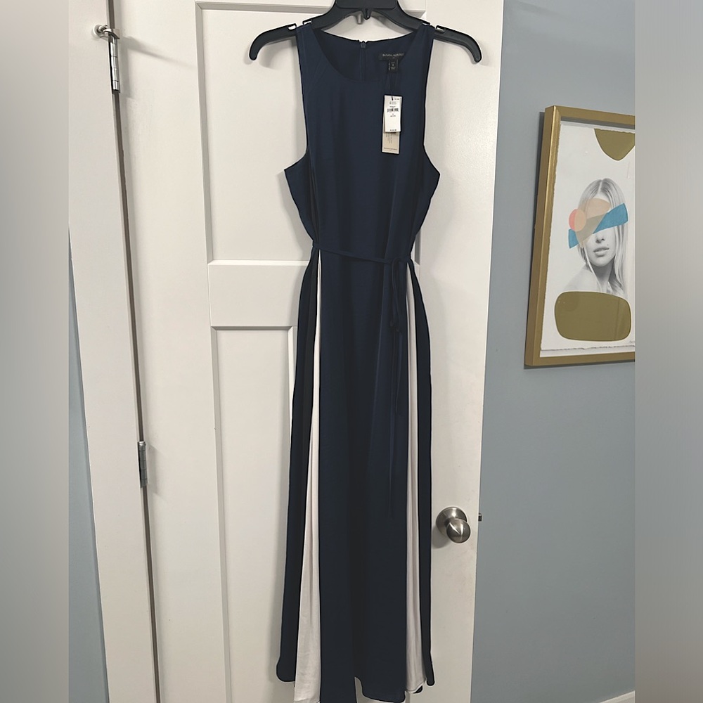 Flowy navy maxi dress